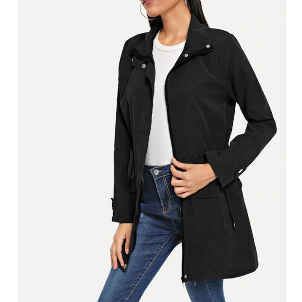 Solid color trench coat