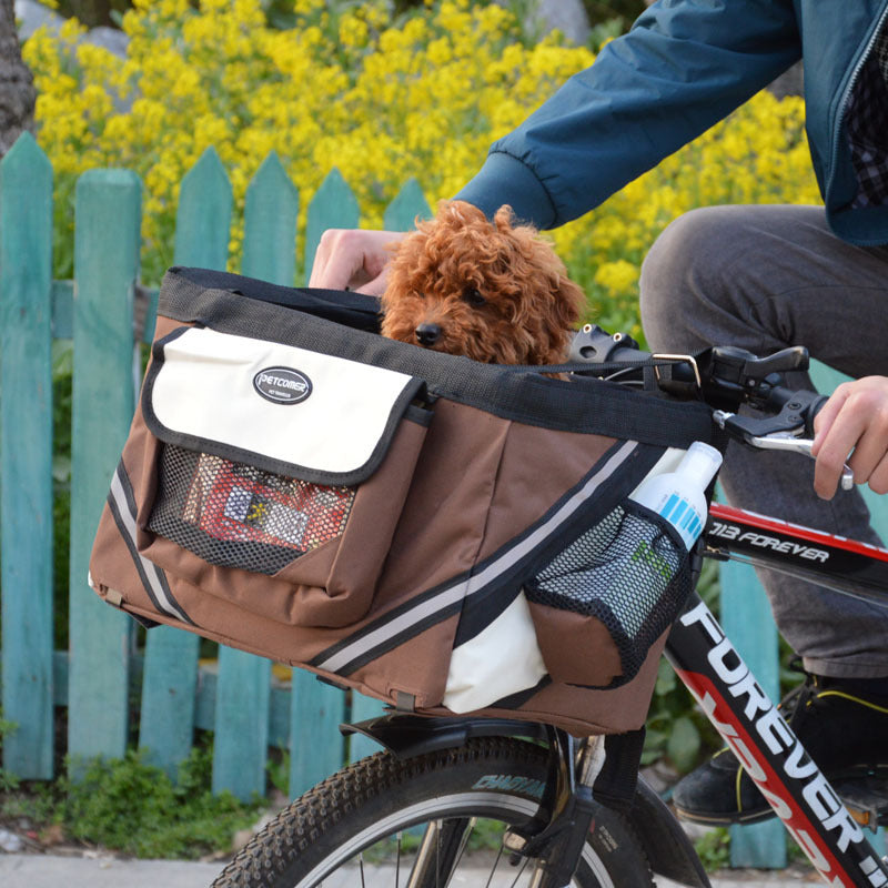 Pet Bicycle Carrier Cat Dog Bicycle Bag Bike Removable Basket