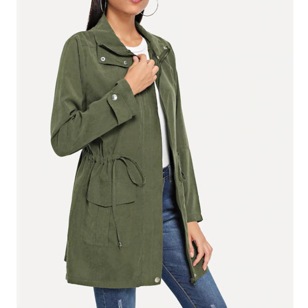 Solid color trench coat