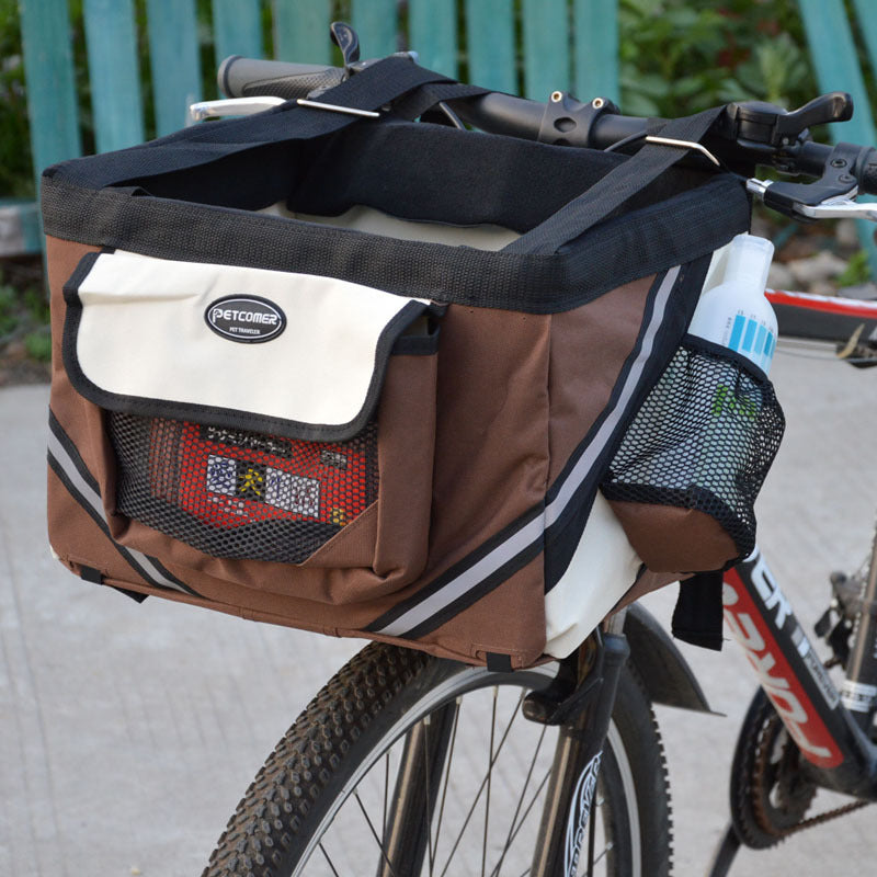 Pet Bicycle Carrier Cat Dog Bicycle Bag Bike Removable Basket