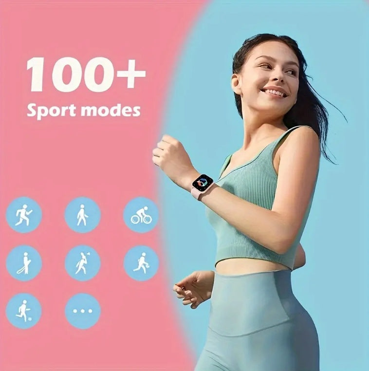 Square Smartwatch Women BT Call Heart Rate Sport Mode Fitness Tracker
