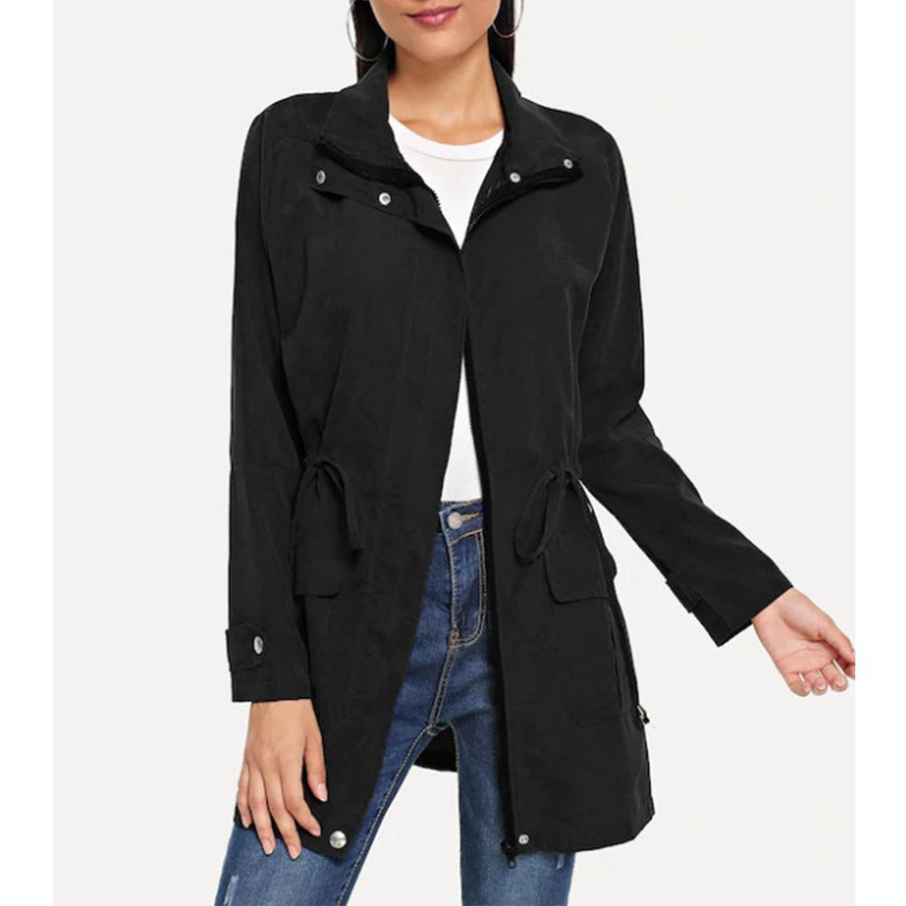 Solid color trench coat