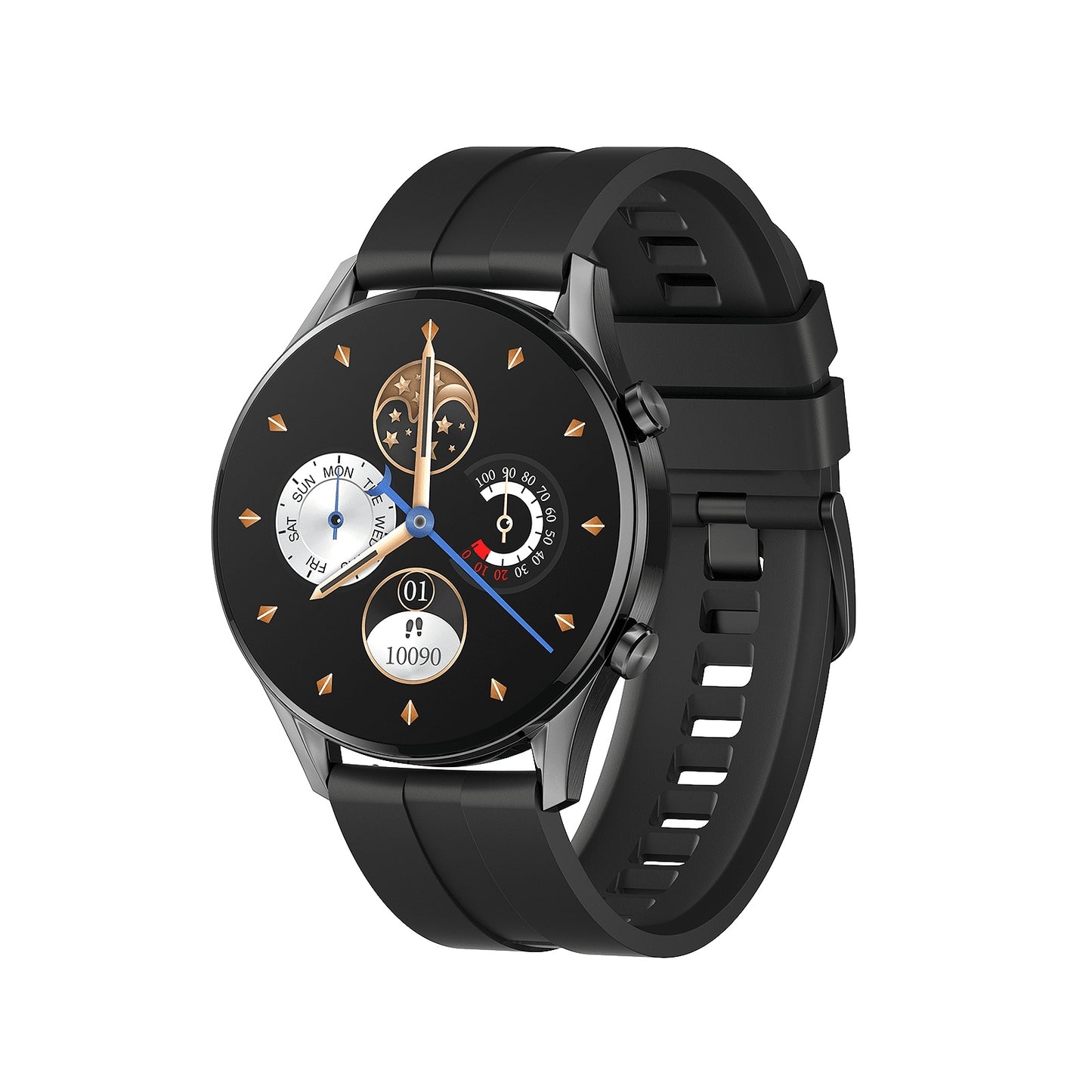Smart Watch For Men Women Bluetooth Sports Fitness Tracker Heart Rate IP68 Waterproof -Black