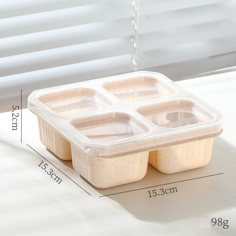 1PC Snack Containers, Divided Bento Lunch Snack Box With Transparent Lids