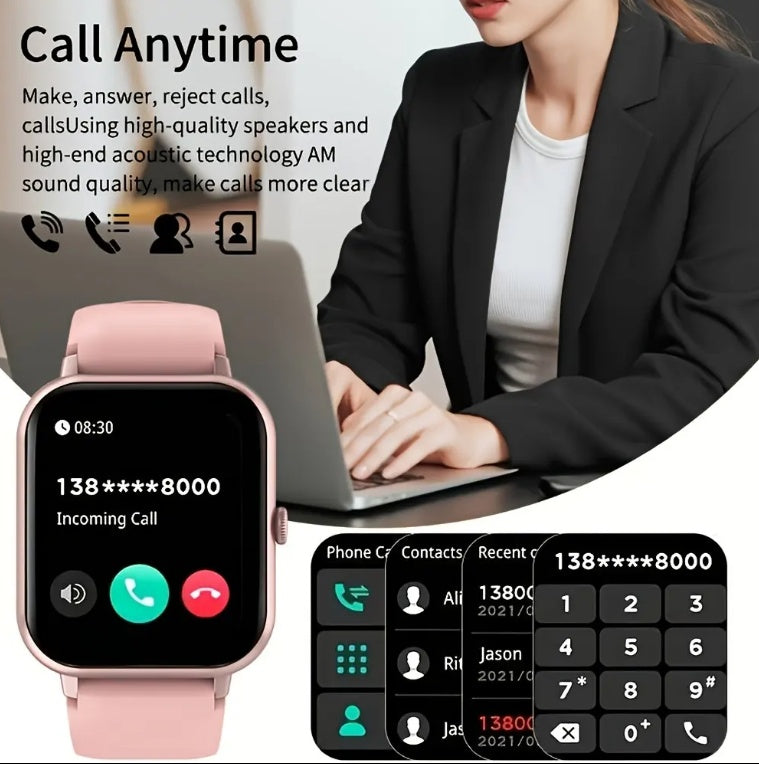 Square Smartwatch Women BT Call Heart Rate Sport Mode Fitness Tracker