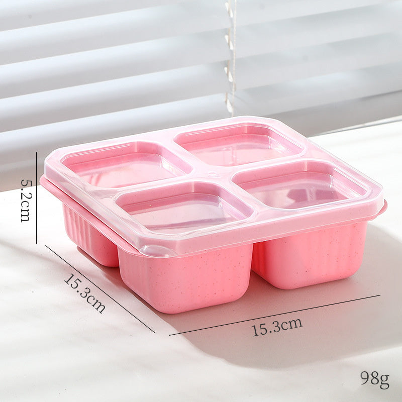 1PC Snack Containers, Divided Bento Lunch Snack Box With Transparent Lids