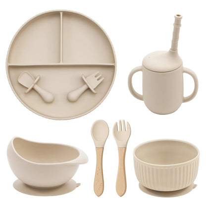 Baby Silicone Cookware Feeding Plate Bowl Set