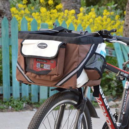 Pet Bicycle Carrier Cat Dog Bicycle Bag Bike Removable Basket