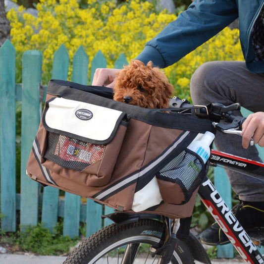 Pet Bicycle Carrier Cat Dog Bicycle Bag Bike Removable Basket