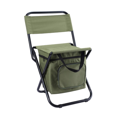 Folding Fishing Chair Backpack Insulation with Cooler Bag Portable Folding Beach Chair