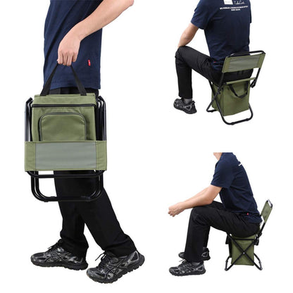 Folding Fishing Chair Backpack Insulation with Cooler Bag Portable Folding Beach Chair