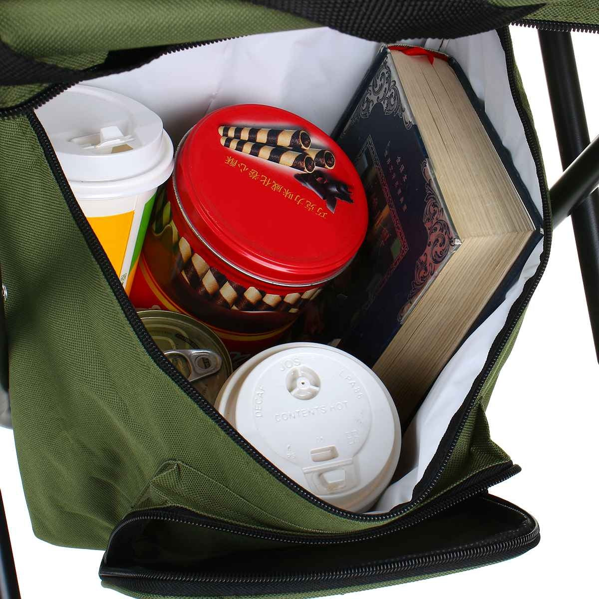 Folding Fishing Chair Backpack Insulation with Cooler Bag Portable Folding Beach Chair