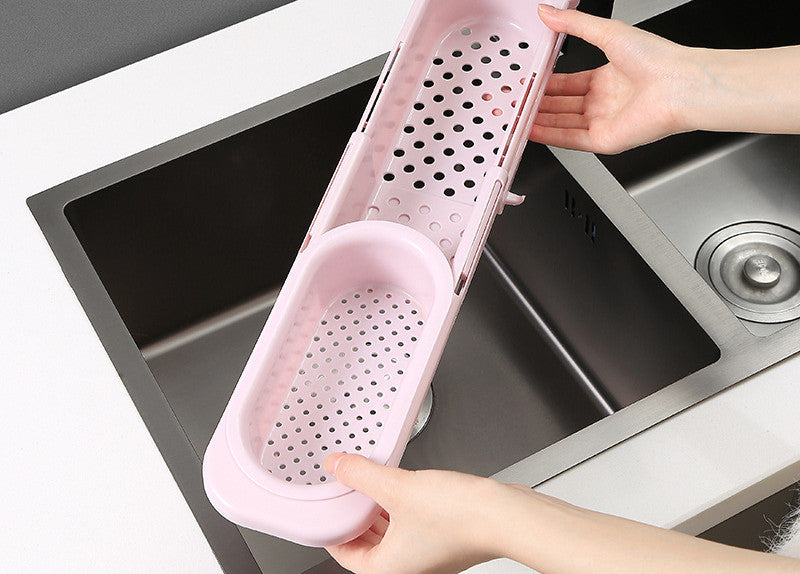 Telescopic Sink Rack Soap Sponge Holder Kitchen Sinks Organizer