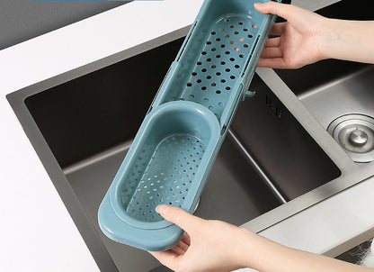 Telescopic Sink Rack Soap Sponge Holder Kitchen Sinks Organizer
