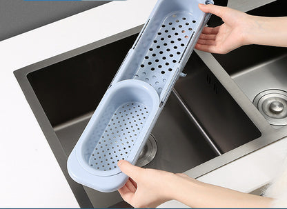 Telescopic Sink Rack Soap Sponge Holder Kitchen Sinks Organizer