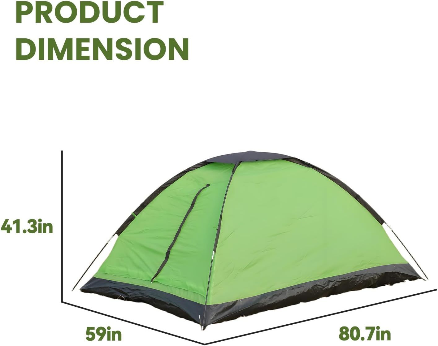 2 Person Dome Tents For Camping - Waterproof Lightweight Dome Tent