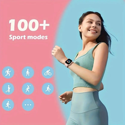 Square Smartwatch Women BT Call Heart Rate Sport Mode Fitness Tracker
