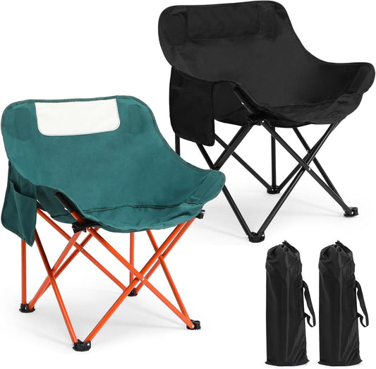 2 Pack Compact Camping Chairs Portable Folding For Outside  camping