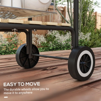 Outsunny 17 Portable Charcoal Grill With Wheels