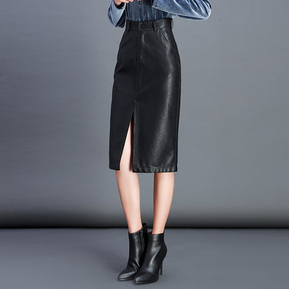 Leather Skirt Ladies Bag Hip Pencil Skirt
