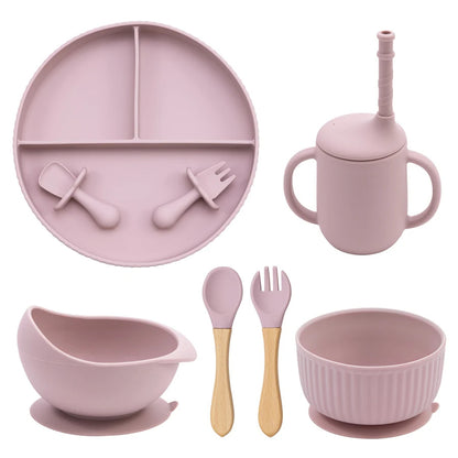 Baby Silicone Cookware Feeding Plate Bowl Set