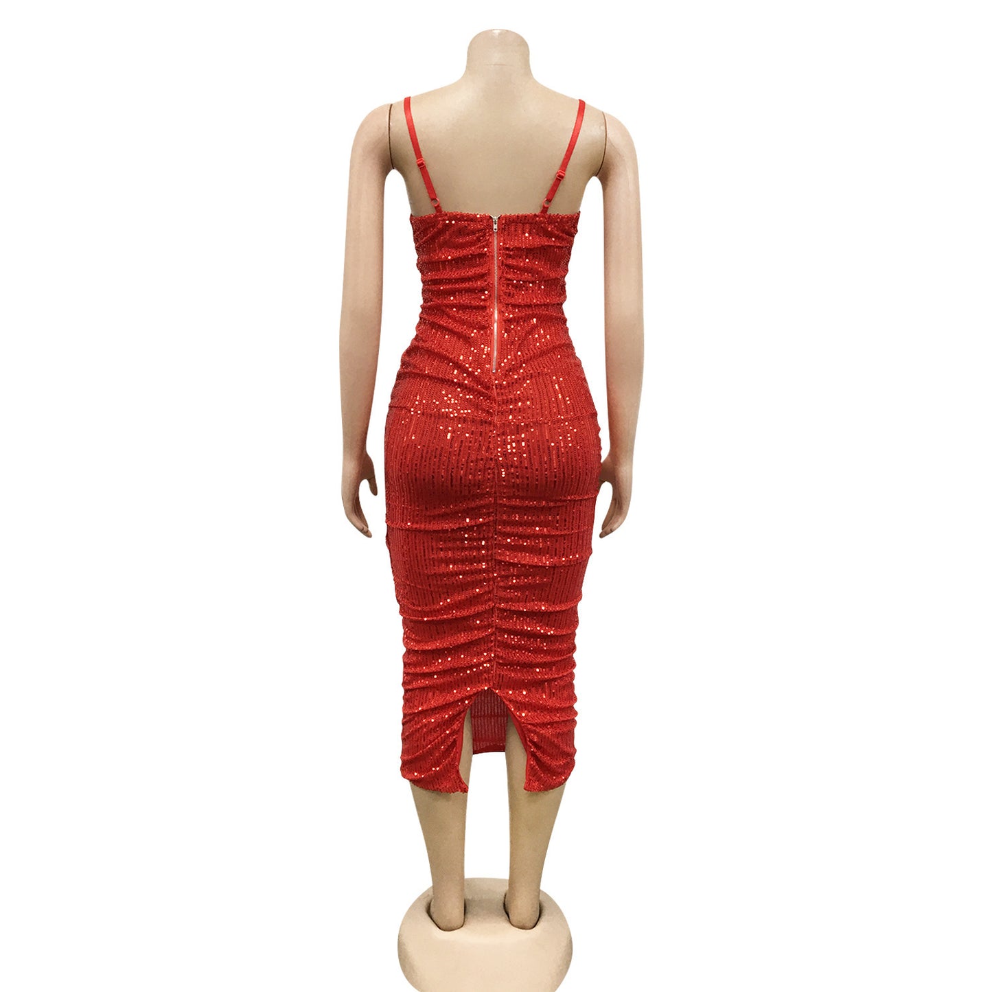 Nightclub Sequin  Sling Slit Long Dress Women