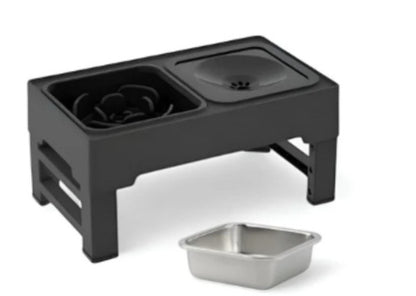 Dog Double Bowls Stainless Stand Adjustable Height Pets Feeding Dish