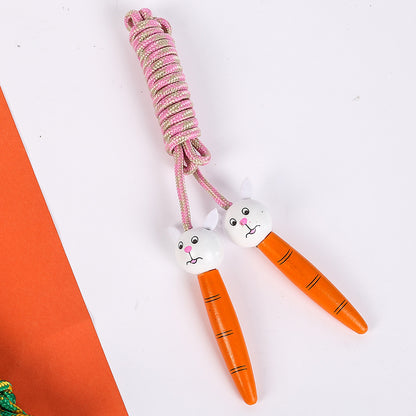 Cartoon Wooden Handle Children's Jumping Rope