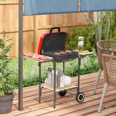 Outsunny 17 Portable Charcoal Grill With Wheels