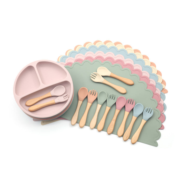 Silicone Meal Mat Feeding Set Washable And Foldable