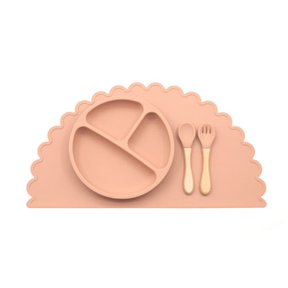 Silicone Meal Mat Feeding Set Washable And Foldable
