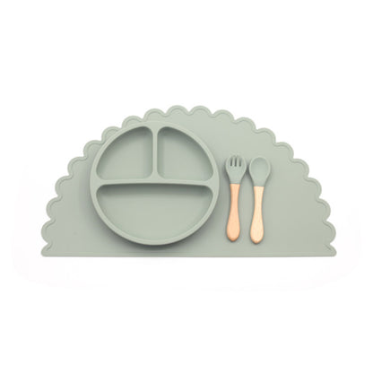 Silicone Meal Mat Feeding Set Washable And Foldable